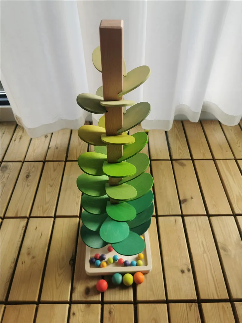 Petals Assembly Marble Run Balls Tracking Blocks Rainbow Music Sounding Trees Wooden Educational