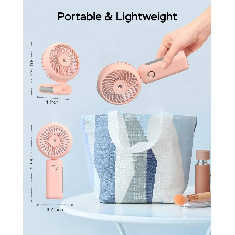 Tragbarer, faltbarer Luftbefeuchter für den Außenbereich, ideal als Mini-Klimagerät oder tragbarer Make-up-Ventilator – das perfekte Sommergeschenk!_voghion.com