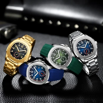 NIBOSI Orologio Cronografo Uomo – Quadrante Blu, Cinturino Pelle Marrone, Cassa Acciaio – Impermeabile, Sportivo E Elegante - 3