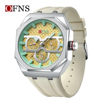 Oufani Shi factory wholesale quartz watch men's simple nail scale three eyes six pin fashion waterproof