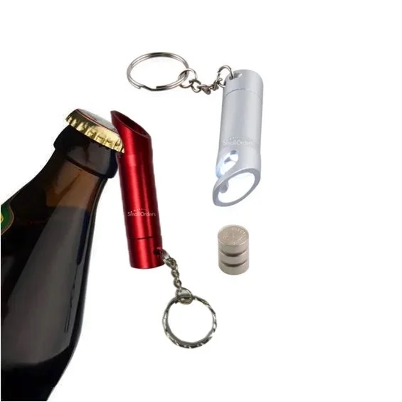 New gadgets electronic for daily use trendy products 2024 promotional gifts bottle opener keychain LED flashlight key chain