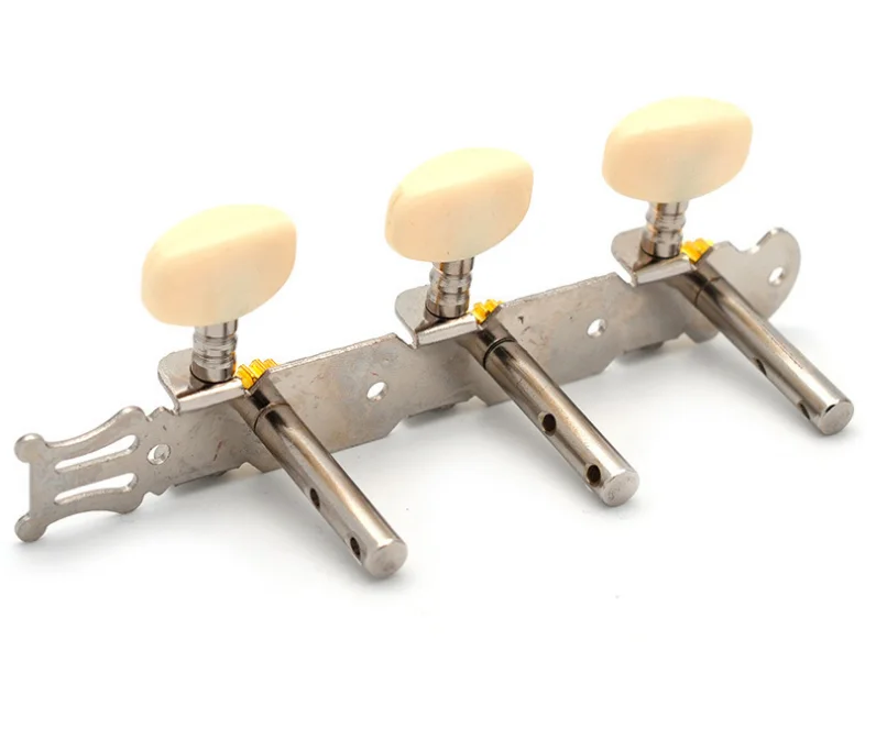 Chrome Metal Resin Handle Guitar Classical String Shaft Three-position Guitar Triple String Tuning Pegs