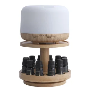 China Best Selling Bamboo Wooden Aromatherapy Therapeutic  Rotating Rack Natural Pure Scent Aroma Diffuser Set Essential Oil