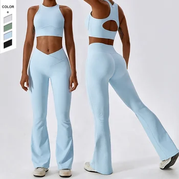 Thread Abdominal Tightening And High Waist Yoga Set Gathering And ...