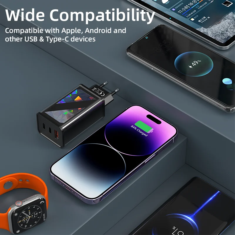 2026 New 45W GaN Charger USB Type-C Multi Ports Fast Charging OTP Protection EU/UK/US Plug Standard Electric for Mobile Phones H105f08d669554e99bdc9e3f9e4277befV