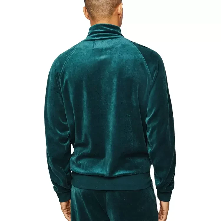 Custom Green Velour Velvet Tracksuit Oem Fleece Luxury Velour ...