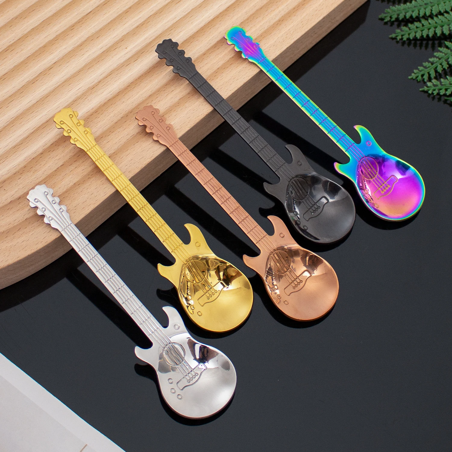 Lot De 5 Cuillères à Café Fantaisie En Acier Inoxydable - Notes De