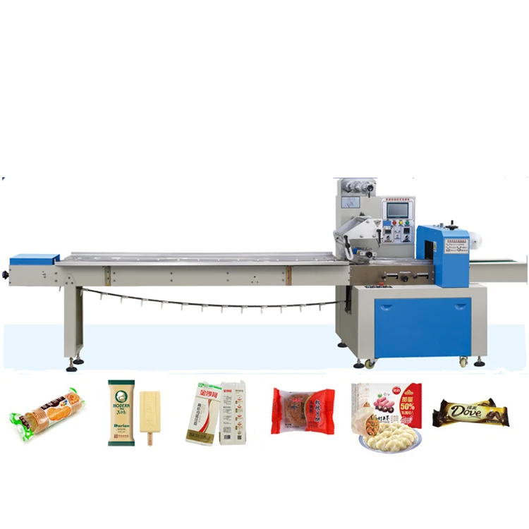 Full Automatic Mini Automatic Flow Pack Horizontal Rotary Food Pillow Pizza Corn Tortilla Cookies Machine