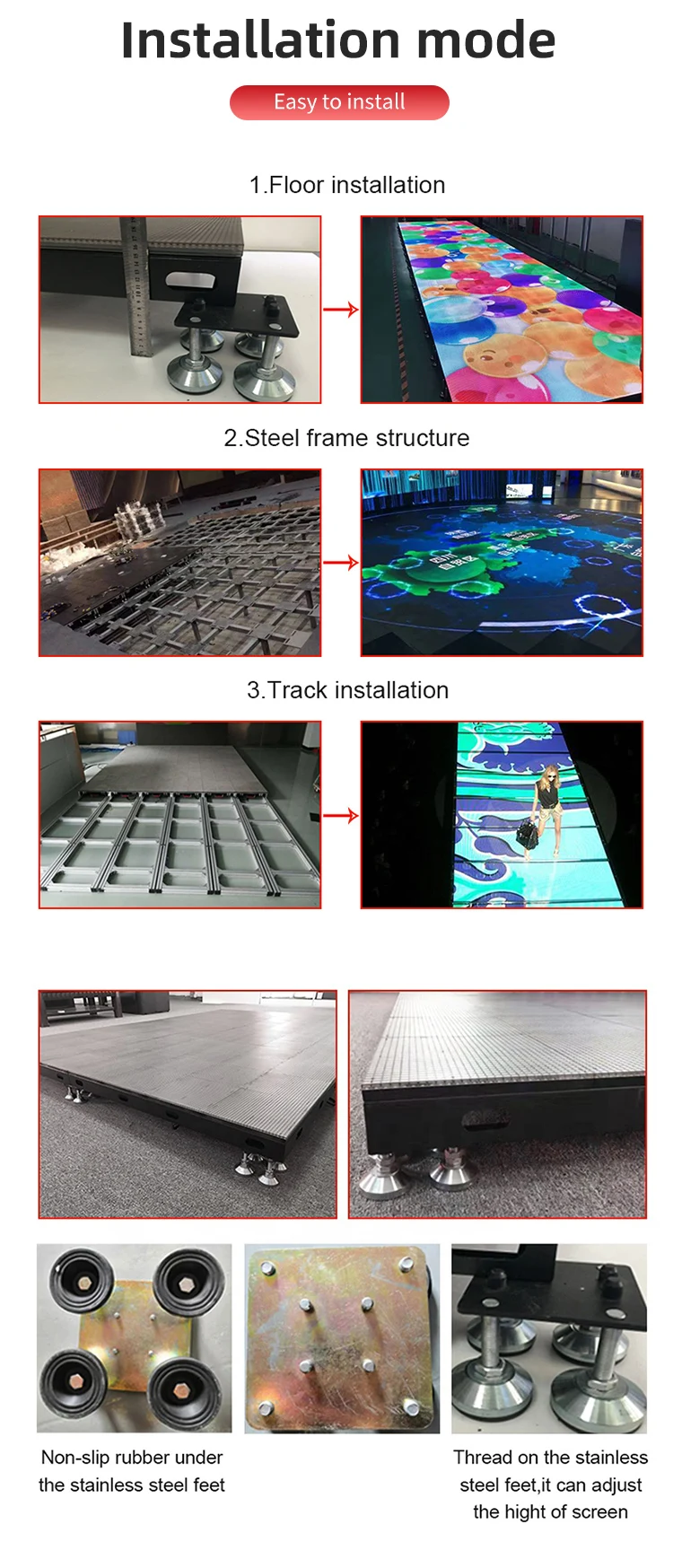 Interactive LED Dance Floor Panels - Stage Rental Display