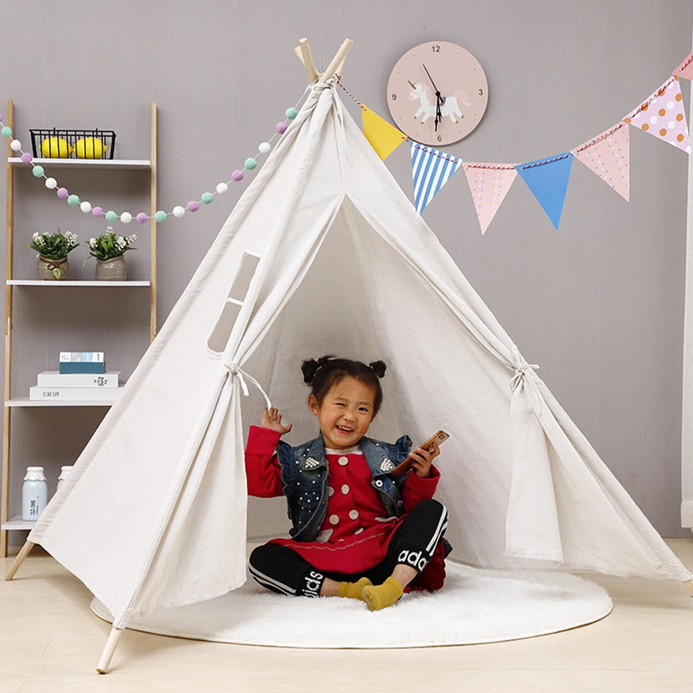 2020 новая вигвам палатка для детей девочек и мальчиков складные детские игровые палатки холст игровой домик игрушки для детей палатка //