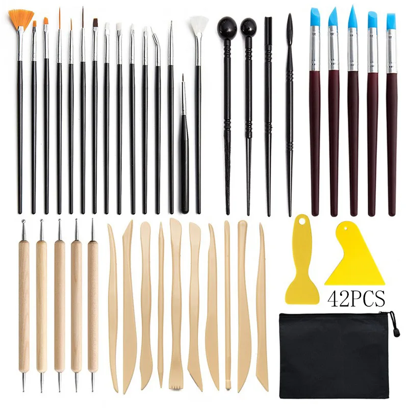 Professional Polymer Sculpture Kit Pottery Tools 42 Sets Multifunction ...