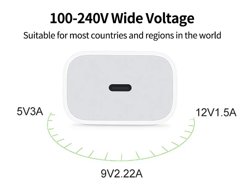 Best Phone Power Adapter 20 Watt Pd Quick Charging Usb C Wall Cable
