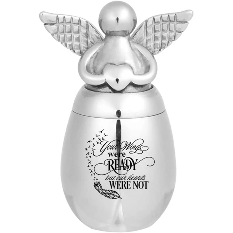 316L Stainless Steel Angel Wing urns Can Open Ashes Holder Cremation Urn Memorial Keepsake Pendant Jar for Men Women Pets