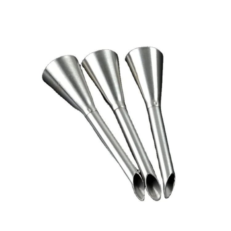 Bakest Stainless Steel  Cake Decoration Tips Cream Puff Icing Piping Long Puff Nozzle Tip Sets
