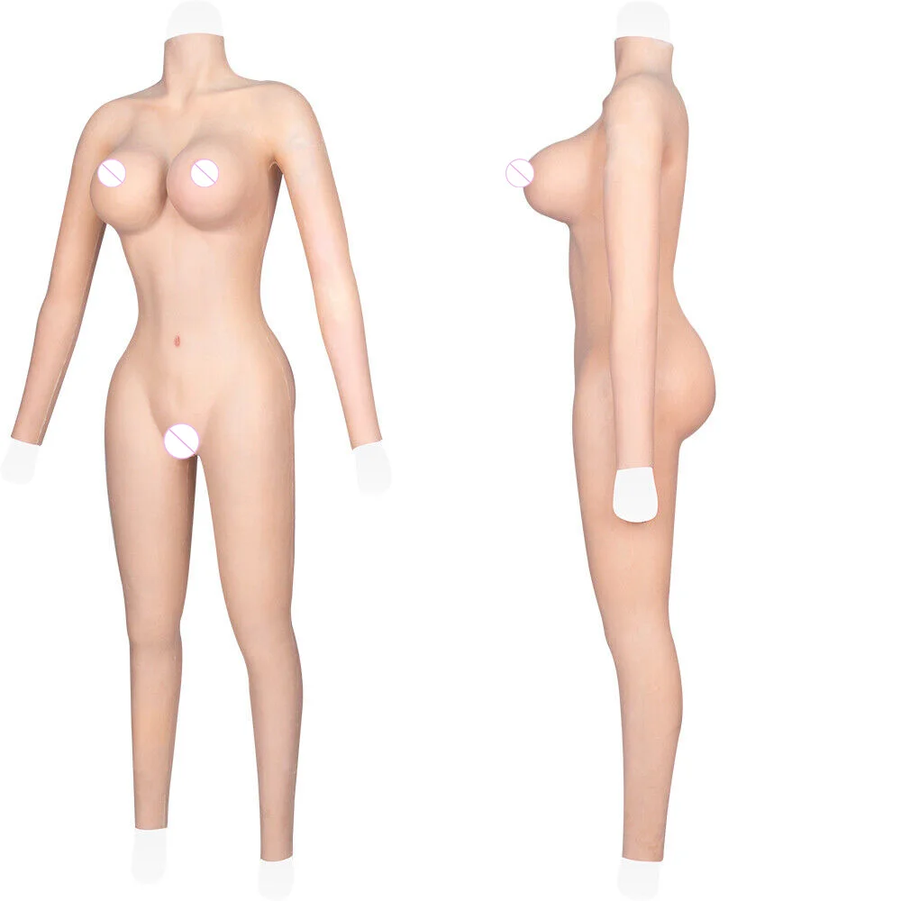 Nine-point Conjoined Body Silicone Boobs Bodysuit With Arms Realistic Male to Female C Cup Fake Breast Forms