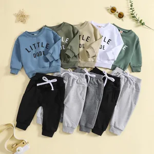 Casual Kids Tracksuits Sets Winter Autumn Letter Pockets Baby Boys Clothing for 9-12 Months and 1-3 Years Clothes for Kids