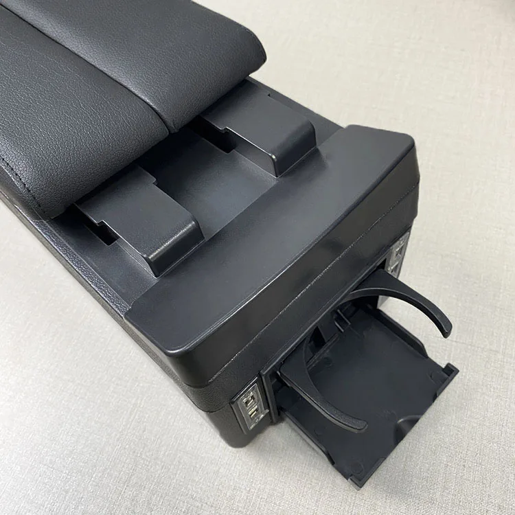 product car armrest console box rotatable leather central container organizer universal sliding armrest box optional usb-7
