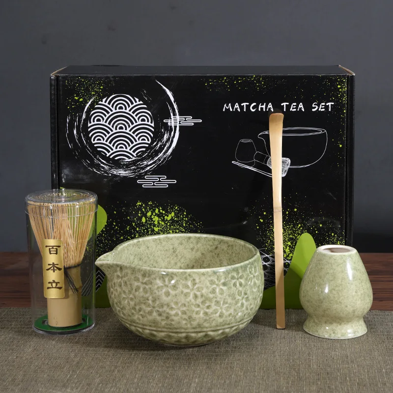 Ceramic Matcha Bowl with Spout - Handmade Japanese Green Tea Whisk Cup
