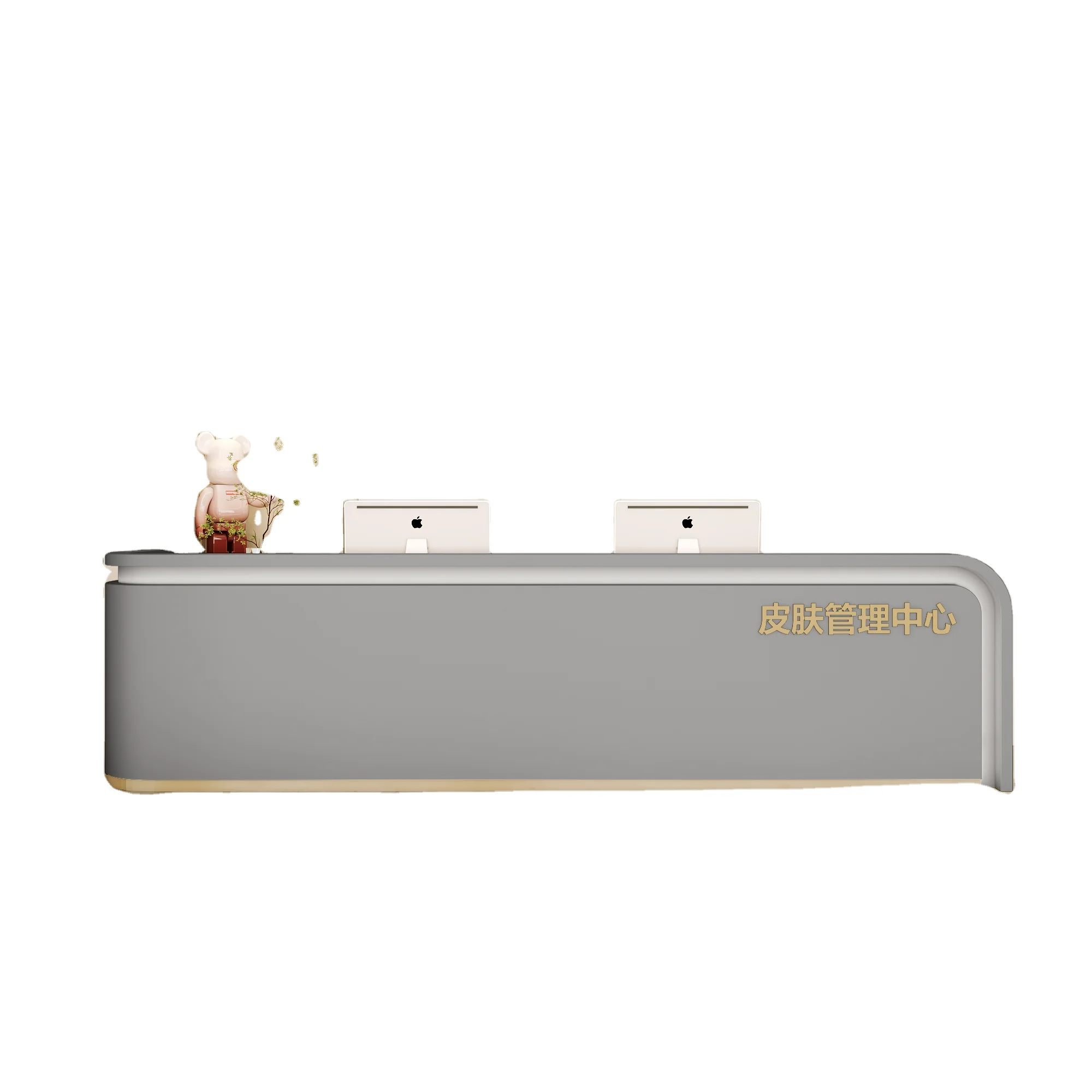 Salon Reception Desk Rounded Corners Secure Customizable Reception Desk