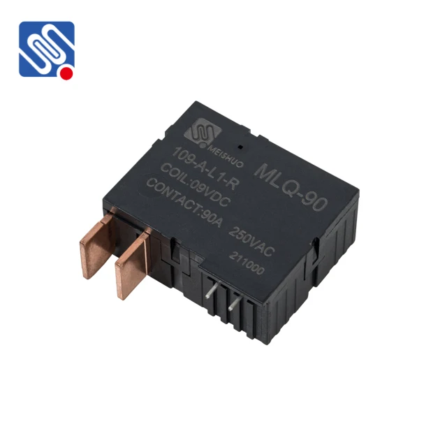 Meishuo MLQ-90-109-A-L1-R Normally Open QC Single Coil 9volt Bistable Relay 90A/250vac Magnetic Latching Relay