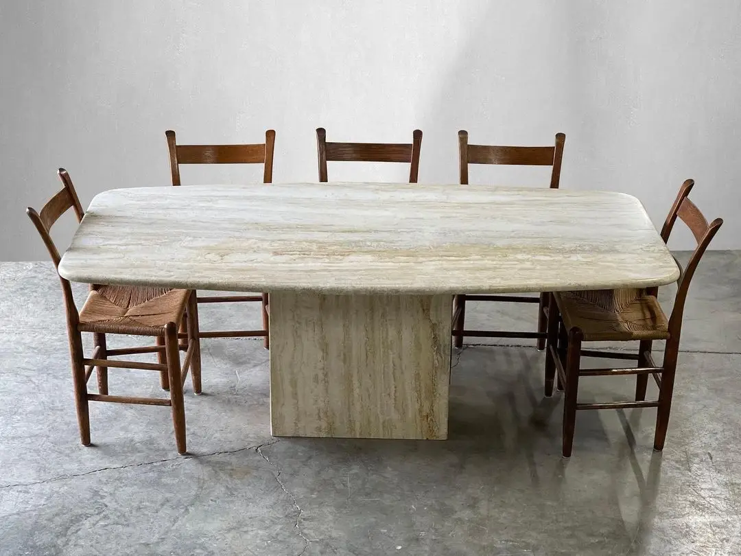 product ydstone rectangular beige travertine dining table top premium countertops vanity tops  table tops594-4