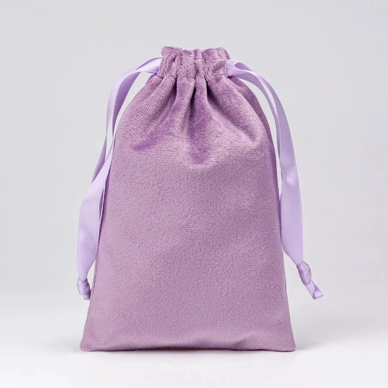 Innovative design drawstring gift bag with custom high quality velvet drawstring bag for women storage