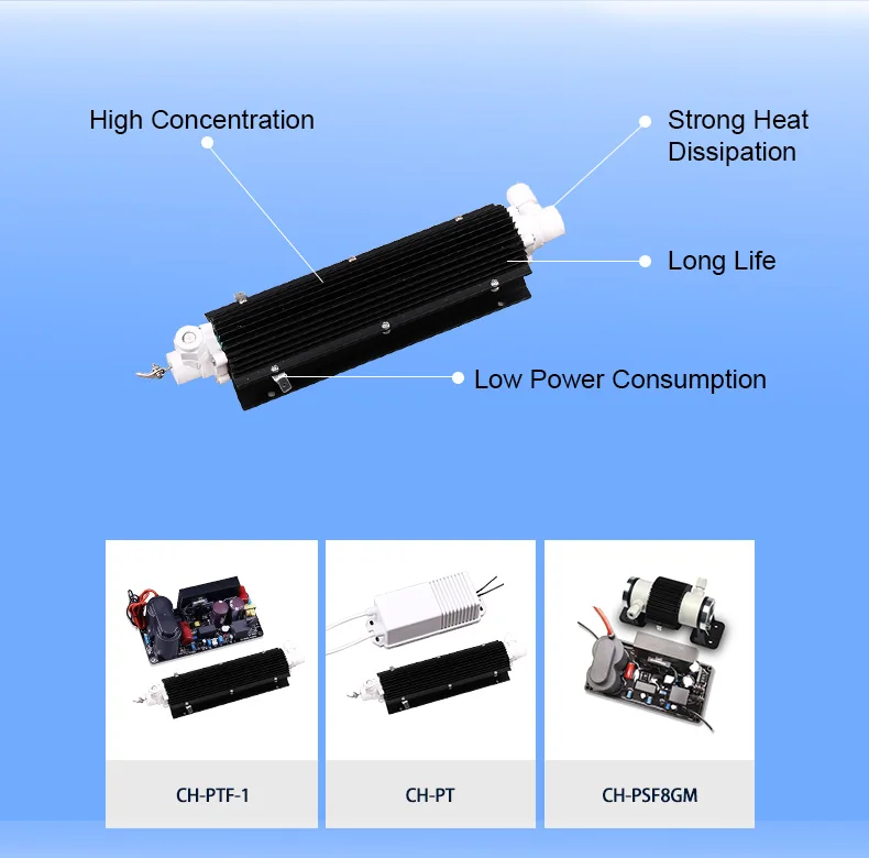 3g10g air cooling ozone generator parts ozone tube with power supply