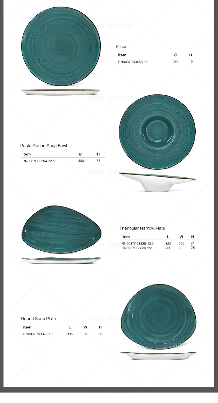Wholesales Ceramic manufacturer restaurant decoration round wall plate round ceramic butter dishes dinner ware sets