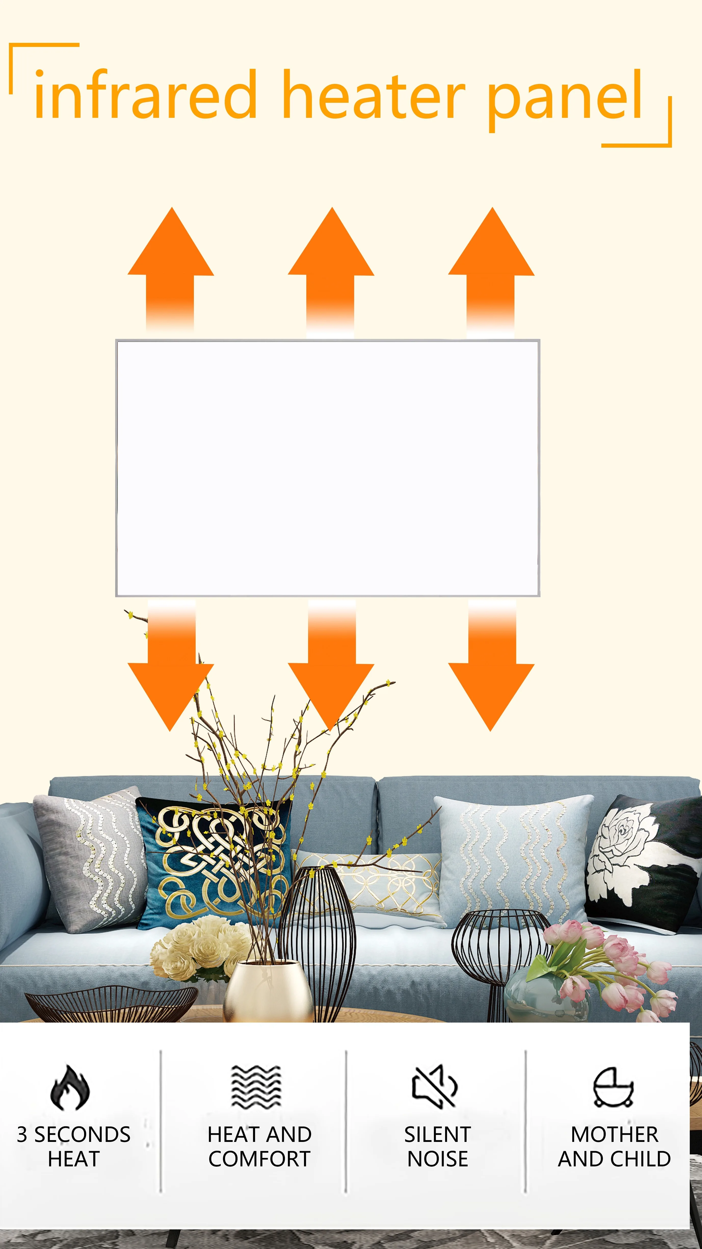 Hot Sale 600w Electric Panel Infrared Heater,Ce Carbon Crystal Wall