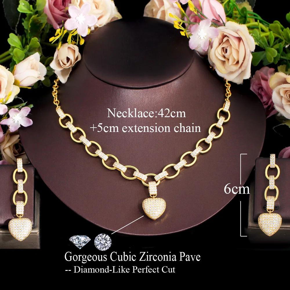 DEANNA SET Collier Tennis - Collana E Orecchini Con Cubic Zirconia A F Di Cuore