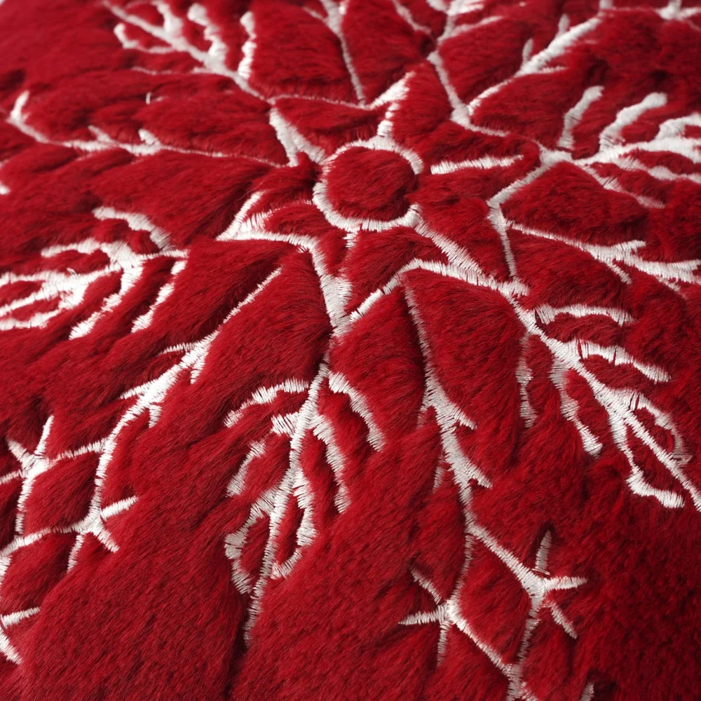 Housses De Coussin Décoratif Flocon De Neige 40x40cm - Blanc, Hiver Noël