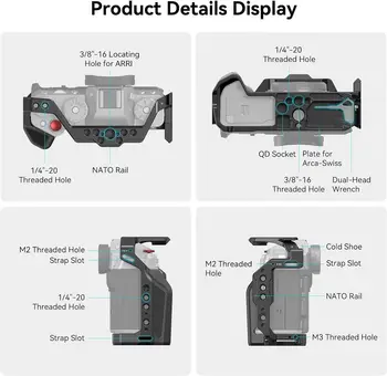 SmallRig X-T5 Camera Full Cage for FUJIFILM, Aluminum Alloy Camera Rig for Fujifilm XT5 With Shutter Button, Built-in QD Port detail image