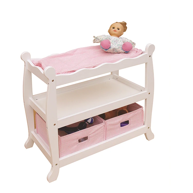 Cheap Hot Sale Top Quality White Wooden Doll Cradle
