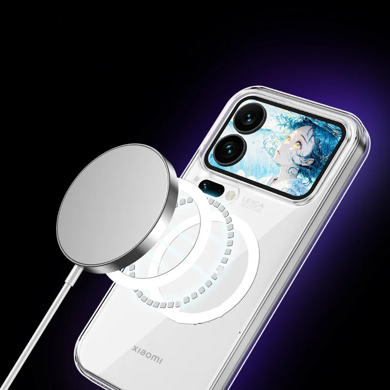 product magnetic anti slim  anti shock grade transparent drop protection case for xiaomi 17pro max frosting protective cell phone cover-3