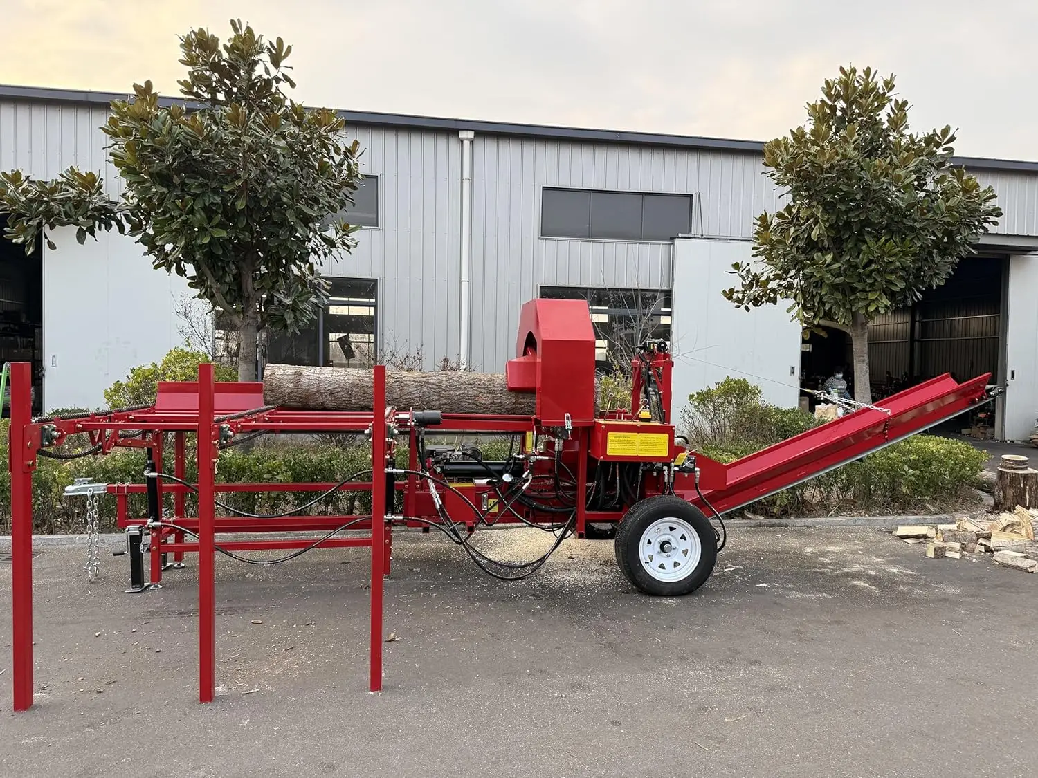 Free Delivery Chain Deck 35ton Firewood Processor Log Splitter