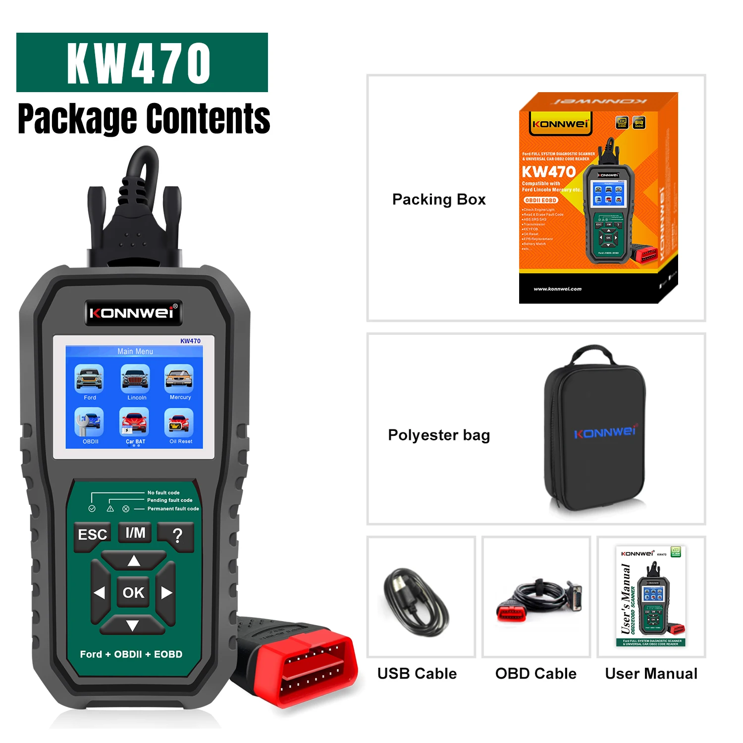 Securecode Scan Tool Car Diagnostic Tool CGSULIT SC204 Car OBD2 Reader EOBD Code Scan Tool ...