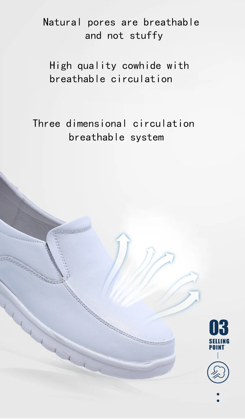 Professional White Leather Shoes for Nurses and Hospitals Comfortable and Breathable Fashion Accessory