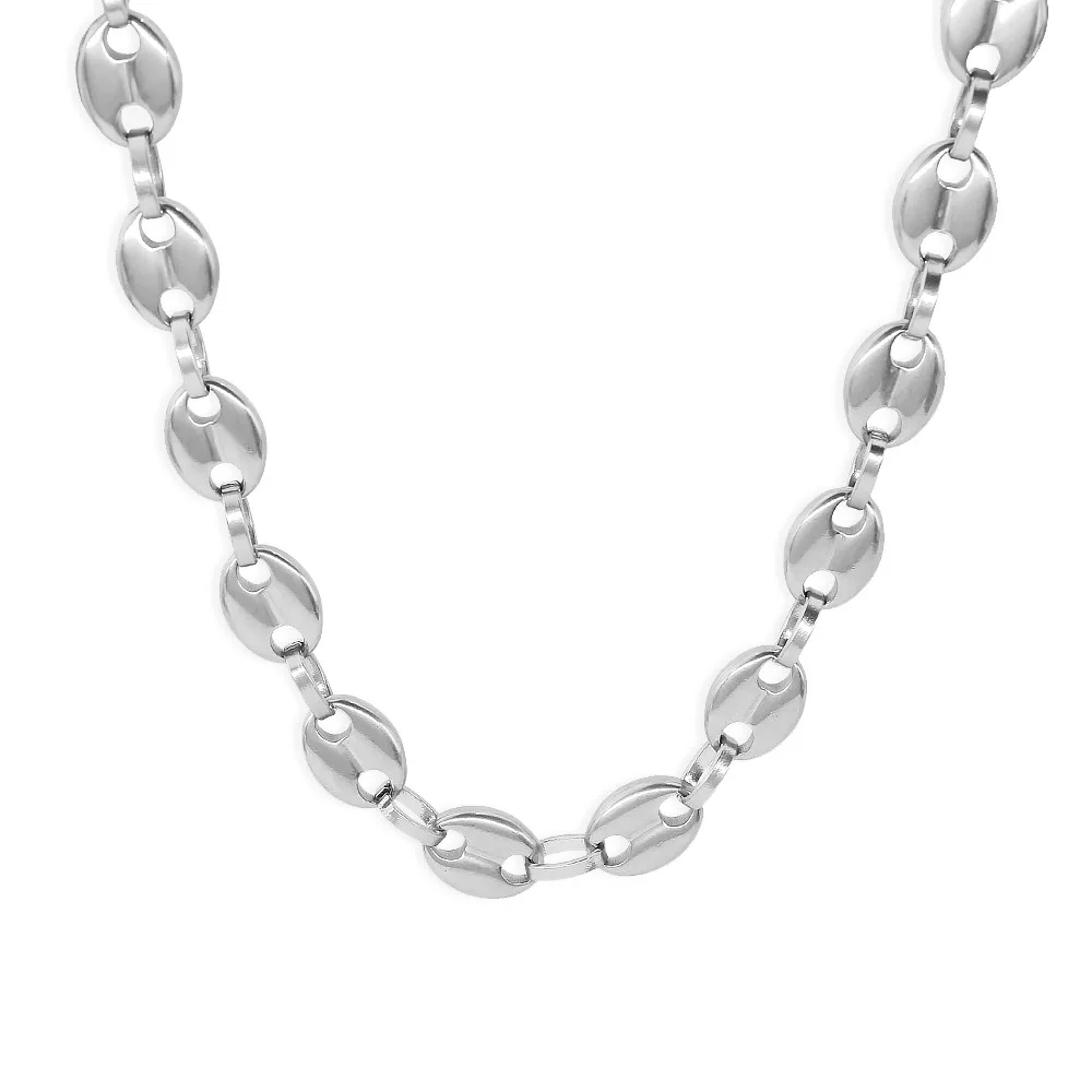 Stainless Steel Coffee Beans Link Chain Necklace for Men