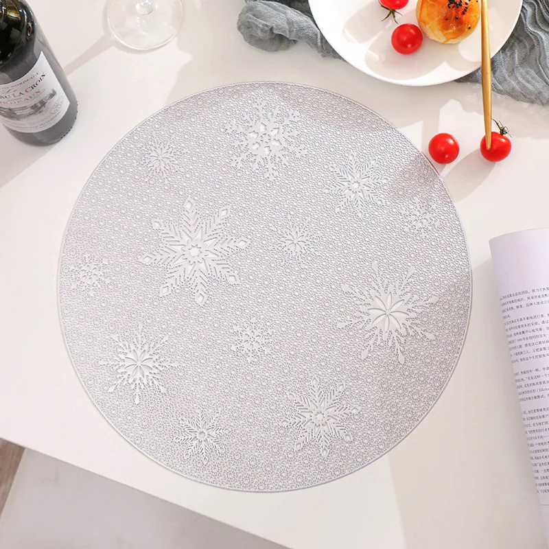 Wholesale Round Dining Placemats Round Snow Quilted Table Placemats Pvc