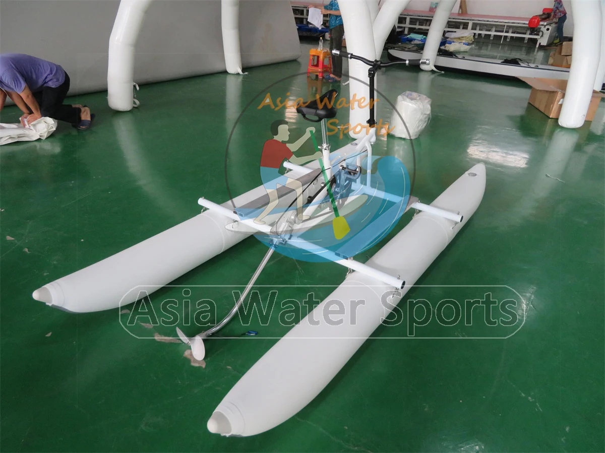 Outdoor Play Inflatable Pvc Pontoons Water Bike / Water Bicycle Sea