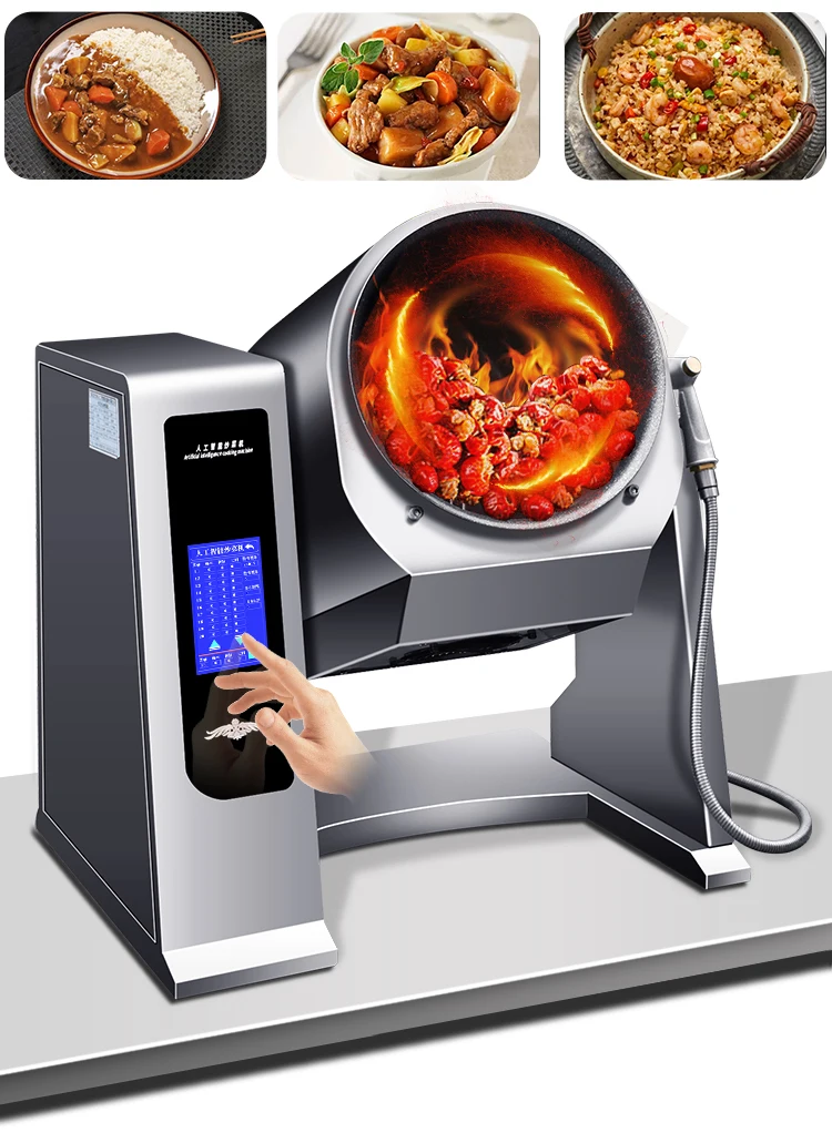  Commercial 8KW Food Stir Fry Machine Automatic Electric Sauce  Corn Cooking Pot Machine: Home & Kitchen