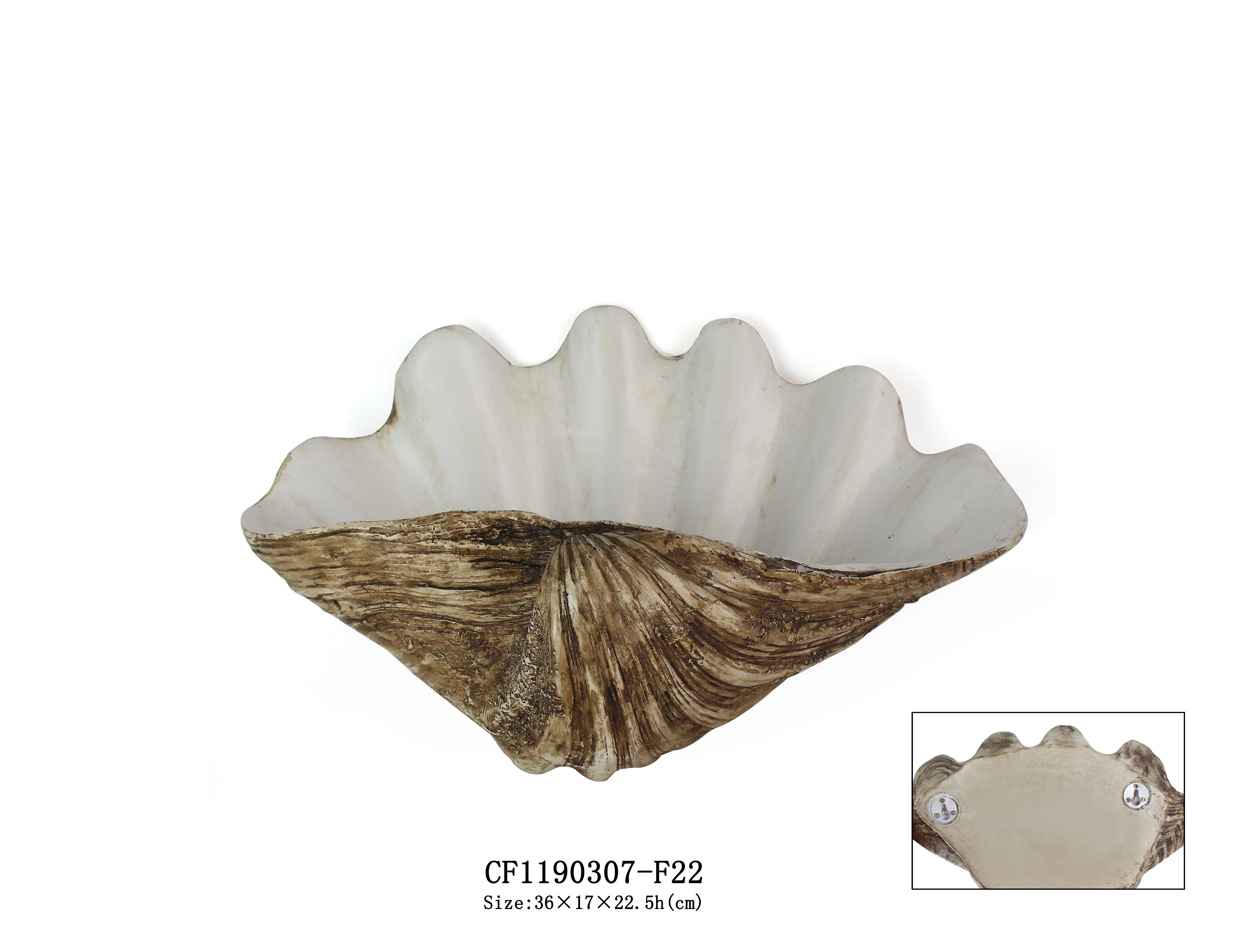 Wholesaler Artificial Resin Clam Shells Box Statue Coastal Sea Shell Jewelry Storage box Nautical Home Decor manufacture