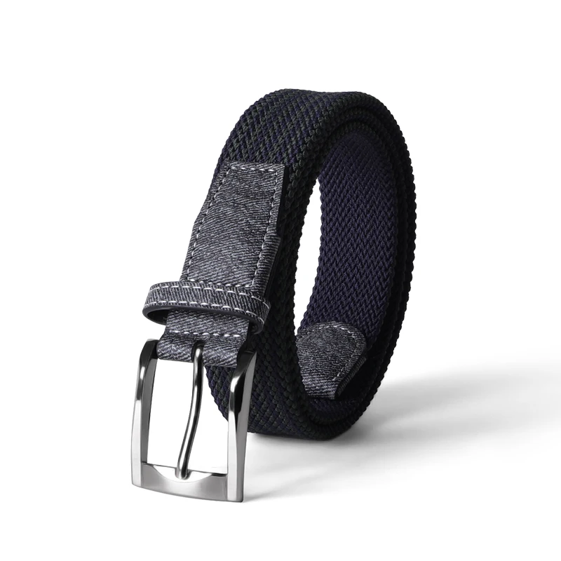 Custom High Quality Golf Outdoor Braided Stretch Fabric Belt for Men