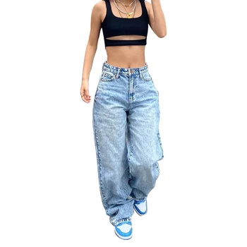 Stretch jeans women's spring and winter new high-waisted slim fashion casual pants light blue