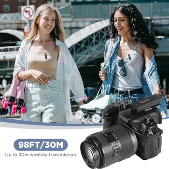 BOYA  BY-W4 Wireless Lavalier Microphones for Cameras Camcorder DSLR, 7H Battery Life, 98ft Transmission, Wireless Lapel Mic product image