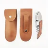 Brown leather case with back buckle