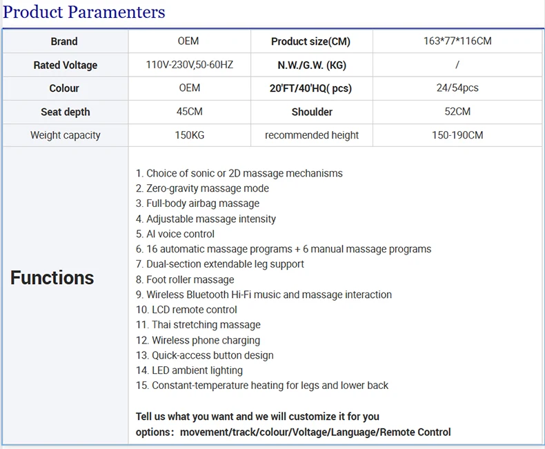 Specifications