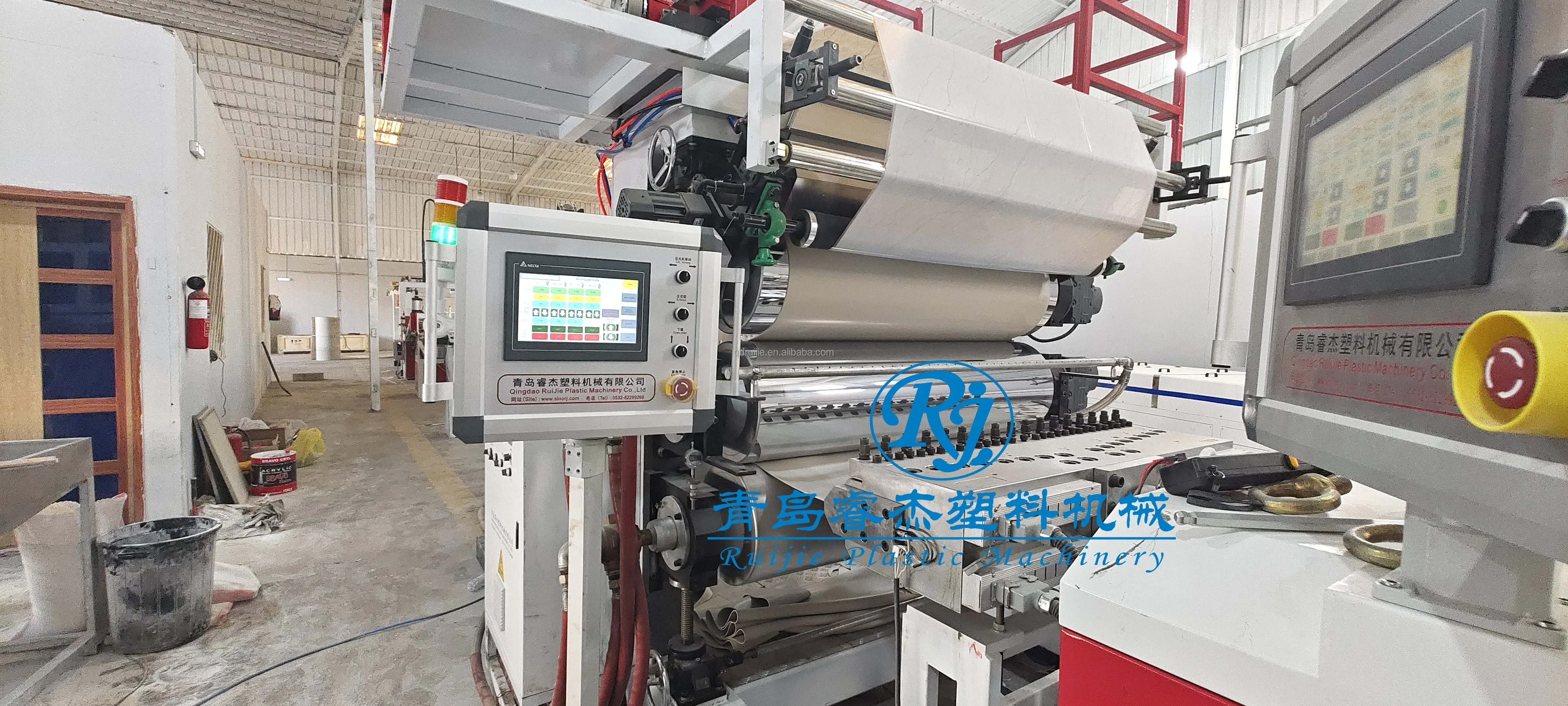 product uv 1220 mm pvc marble sheet making extruder machine wall panel machinery with lamination uv sheet machine-0