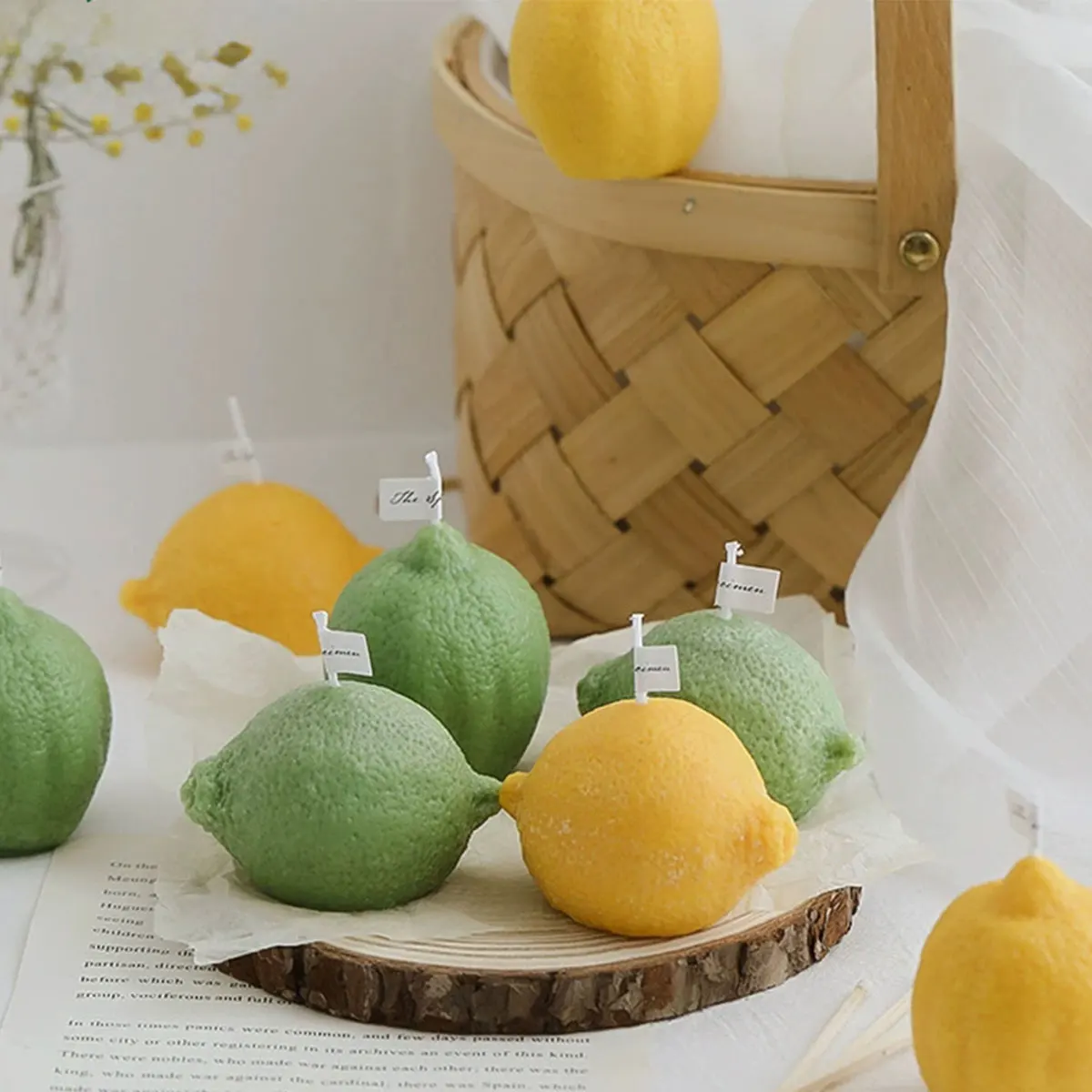 Lemon Aromatherapy Candle Simulation Lemon Candle Customizable Fragrance Festival Companion Gift Family Home Decoration