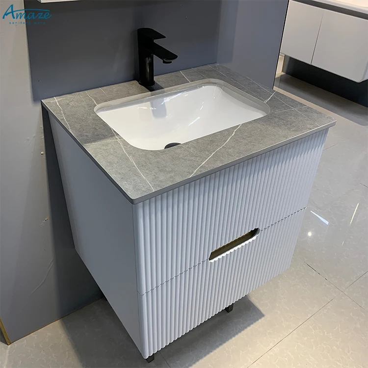 High quality modern furniture bathroom vanity sink aluminum bathroom cabinet with mirror factory